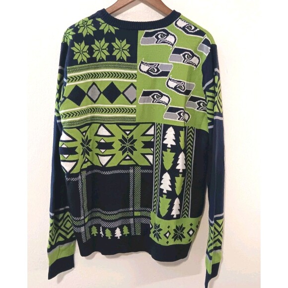 Seattle Seahawks Ugly Christmas Sweater NFL Team Apparel Holiday Jumper  XL - Picture 6 of 13